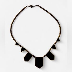 Geometric Black and Gold Necklace